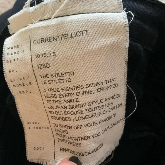 COPY - Current/Elliott The Stiletto in Jet Black Destroy - Picture 7 of 8